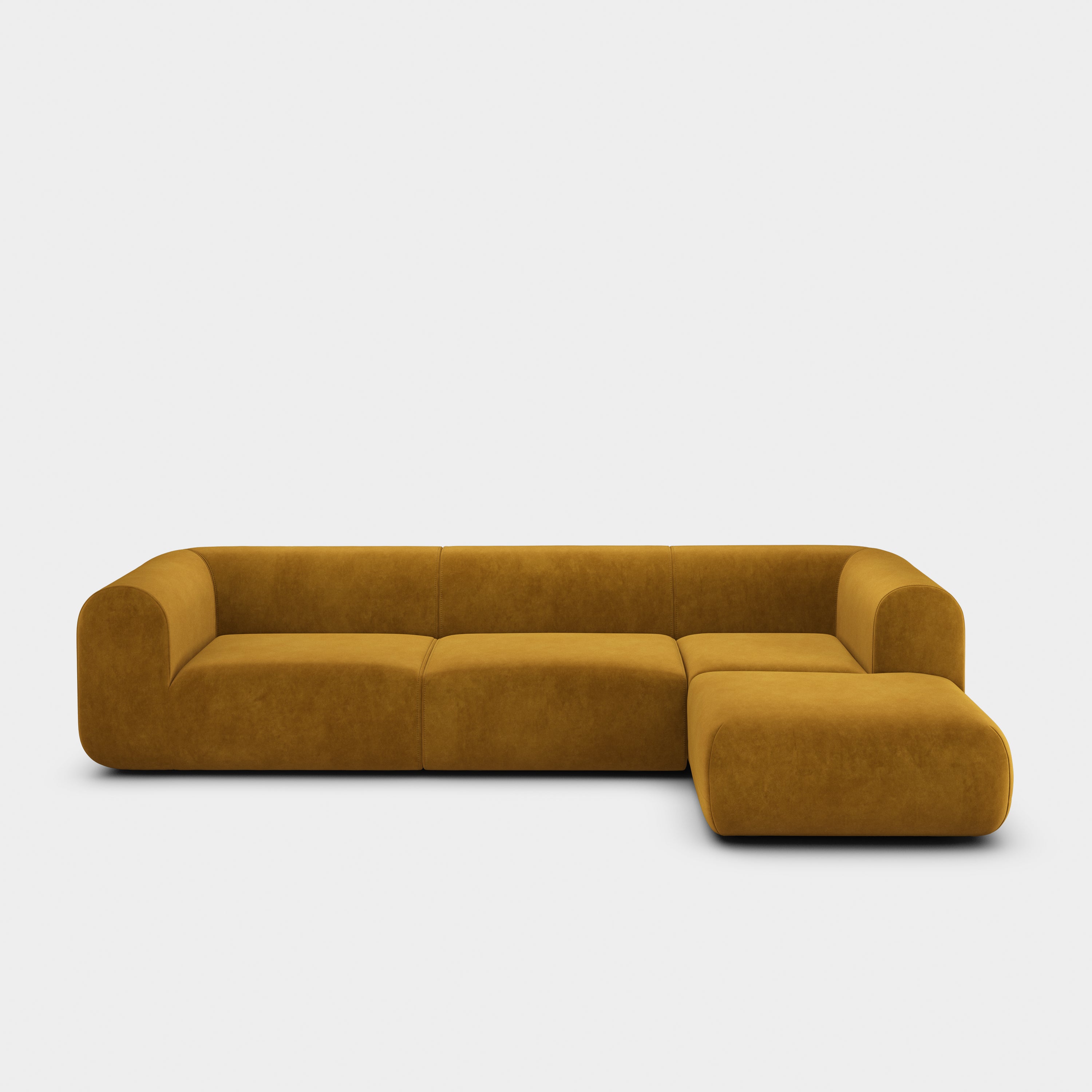 Plump 3-Seater Right Chaise Longue Modular Sofa