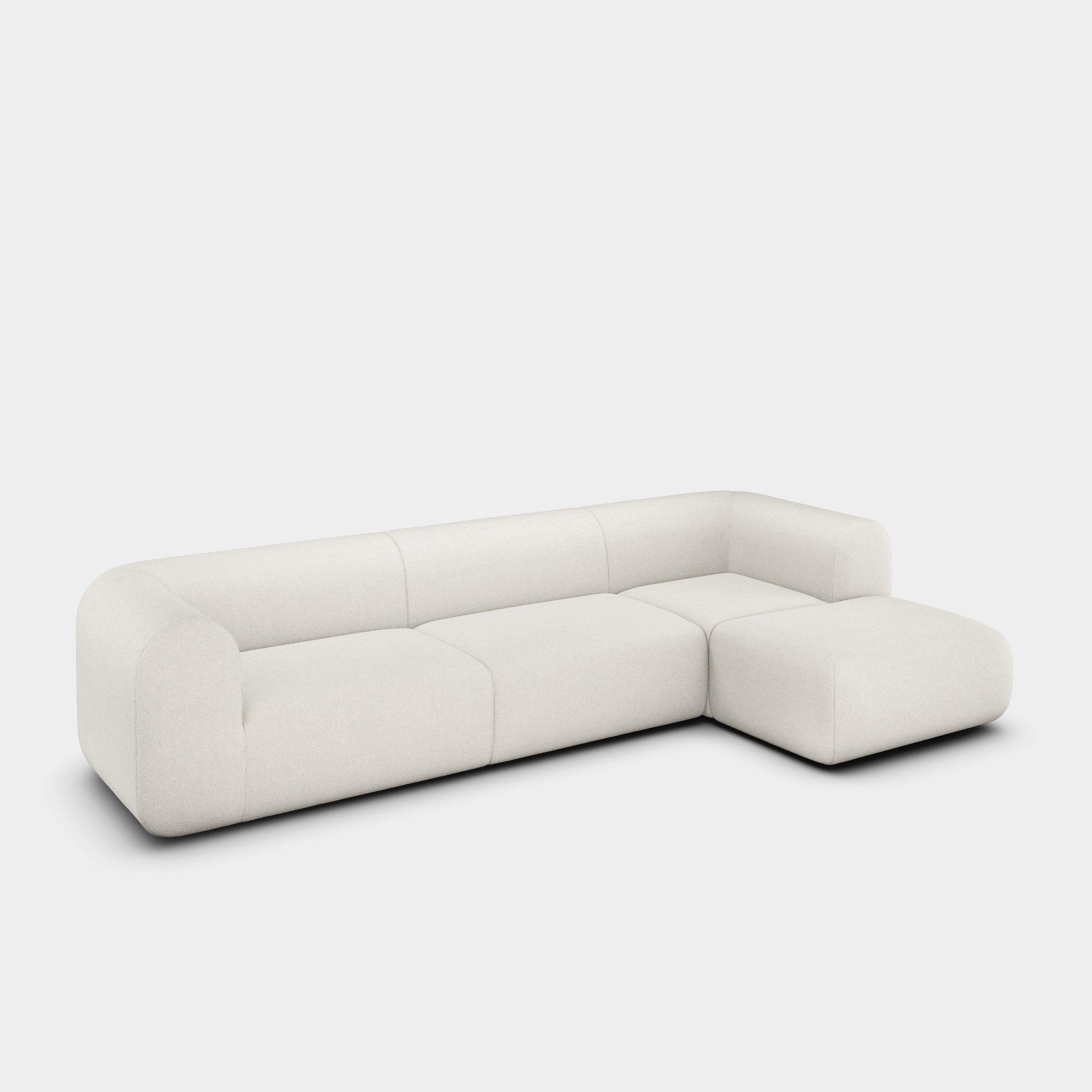 Plump 3-Seater Right Chaise Longue Modular Sofa