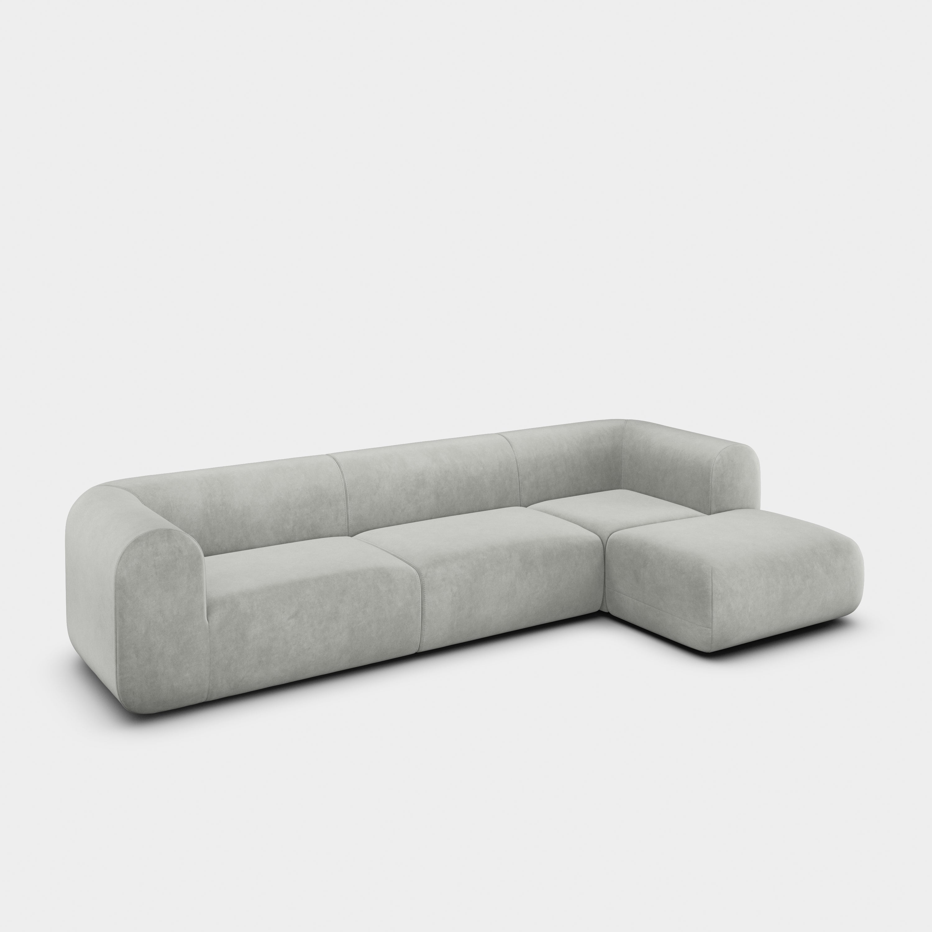 Plump 3-Seater Right Chaise Longue Modular Sofa