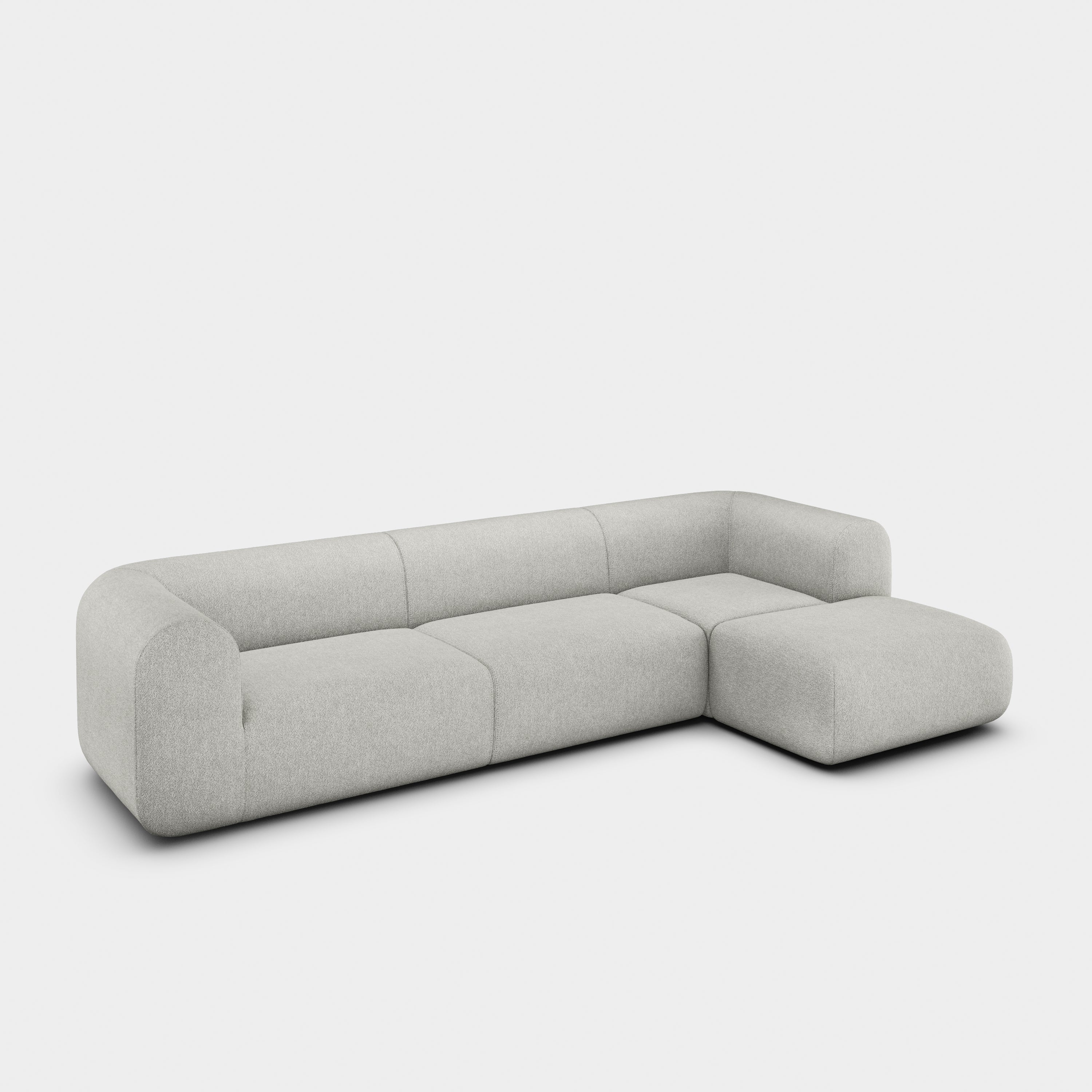 Plump 3-Seater Right Chaise Longue Modular Sofa