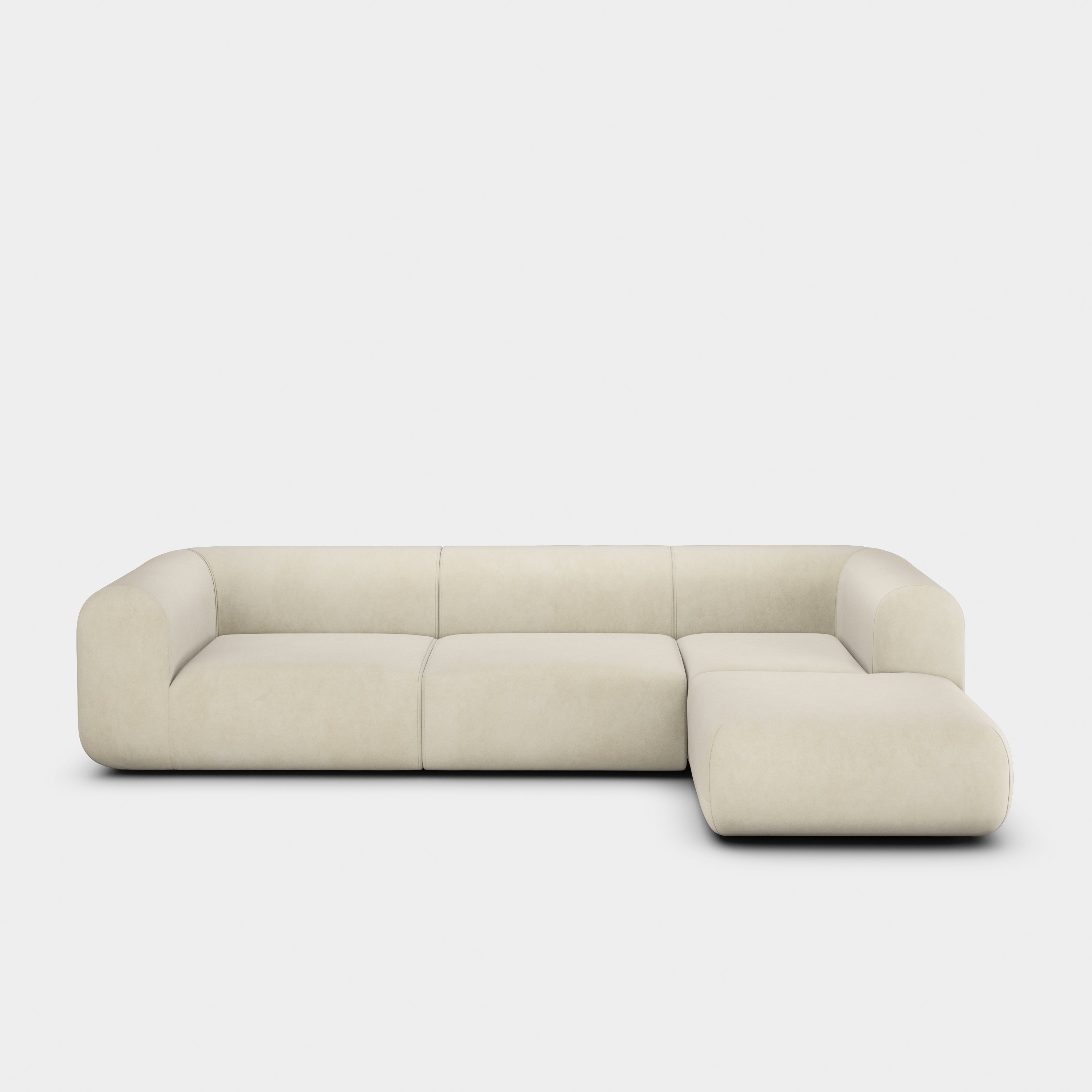 Plump 3-Seater Right Chaise Longue Modular Sofa