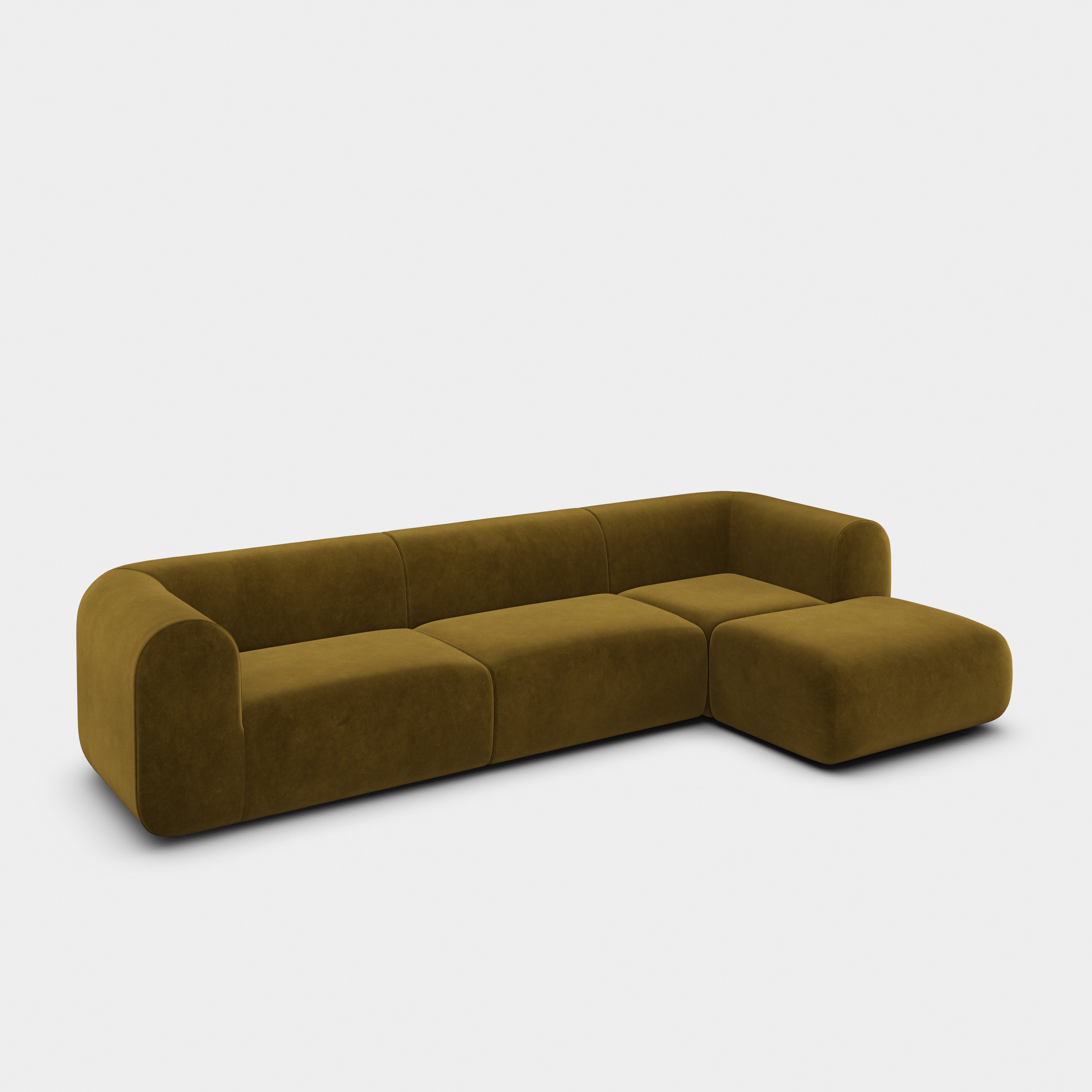Plump 3-Seater Right Chaise Longue Modular Sofa
