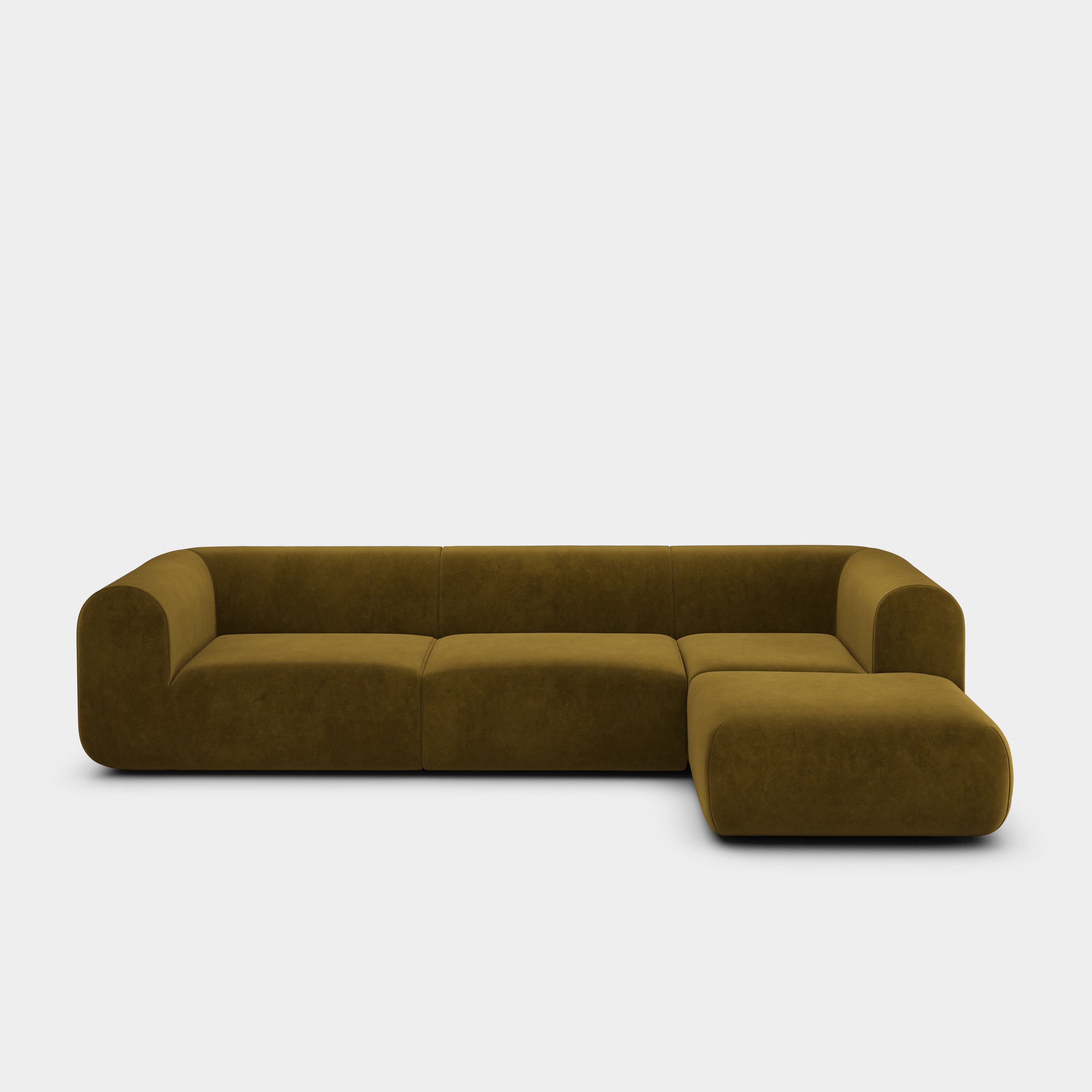 Plump 3-Seater Right Chaise Longue Modular Sofa
