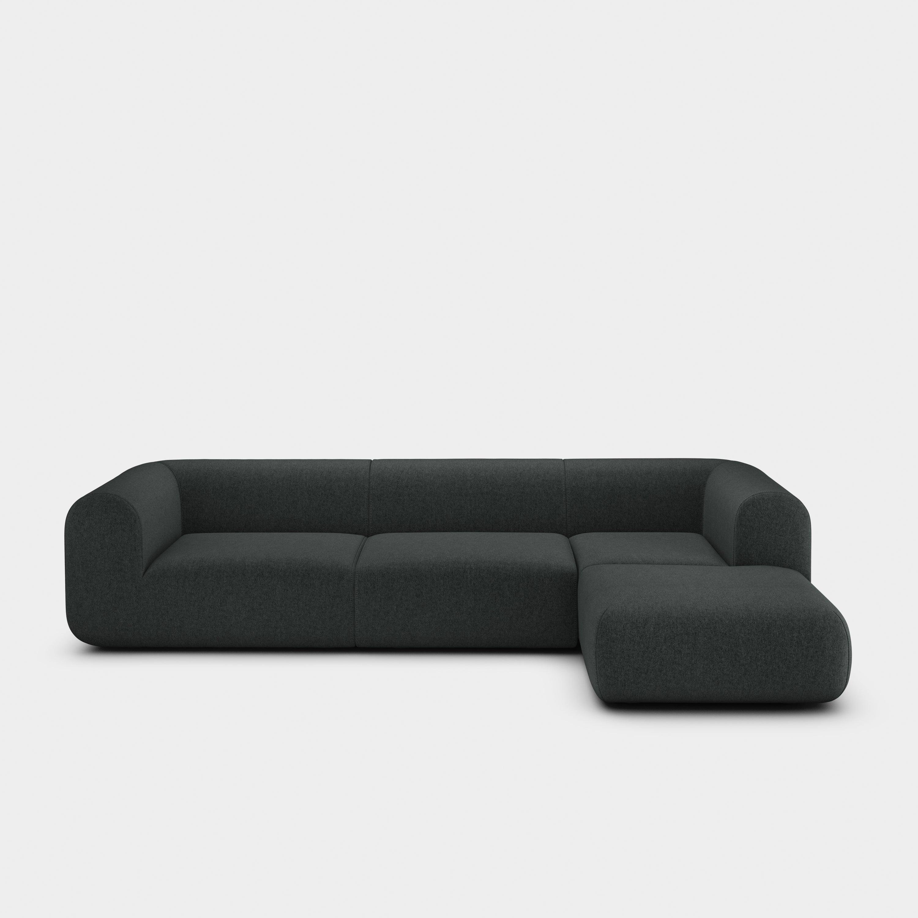 Plump 3-Seater Right Chaise Longue Modular Sofa