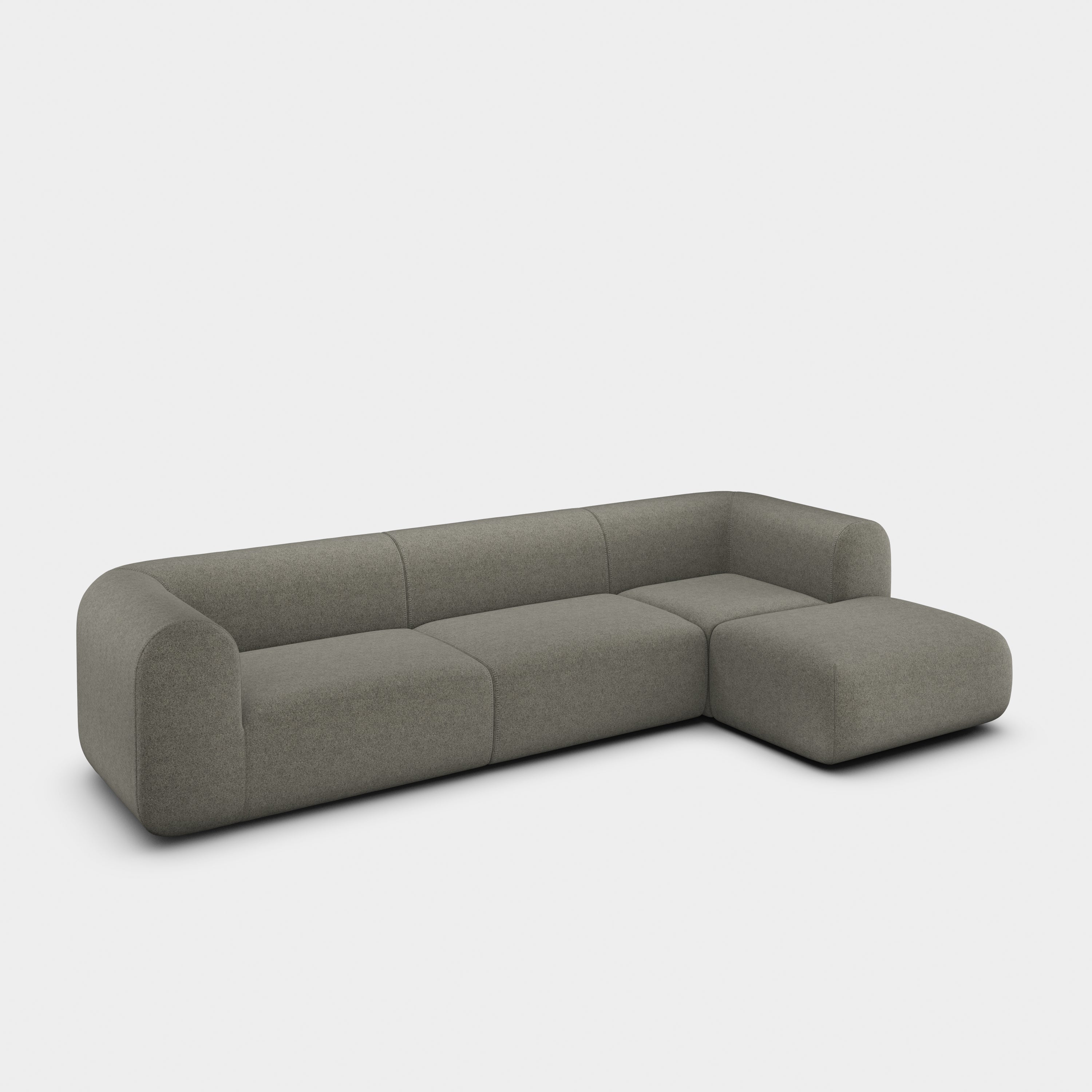 Plump 3-Seater Right Chaise Longue Modular Sofa