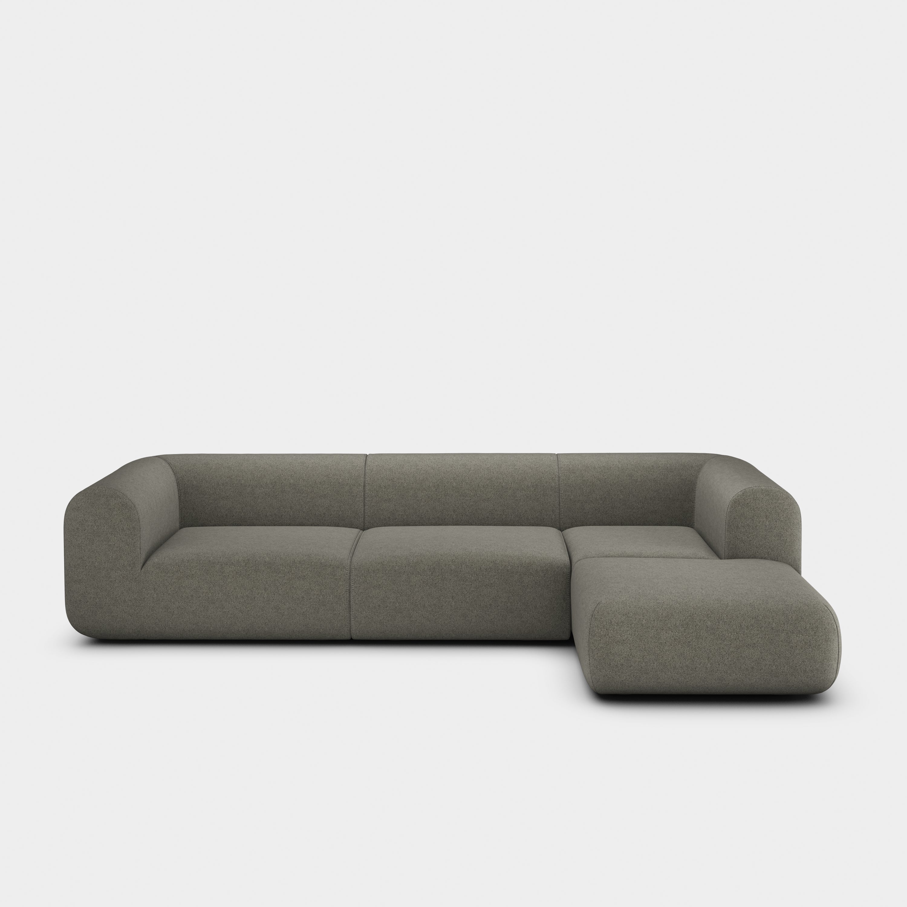 Plump 3-Seater Right Chaise Longue Modular Sofa