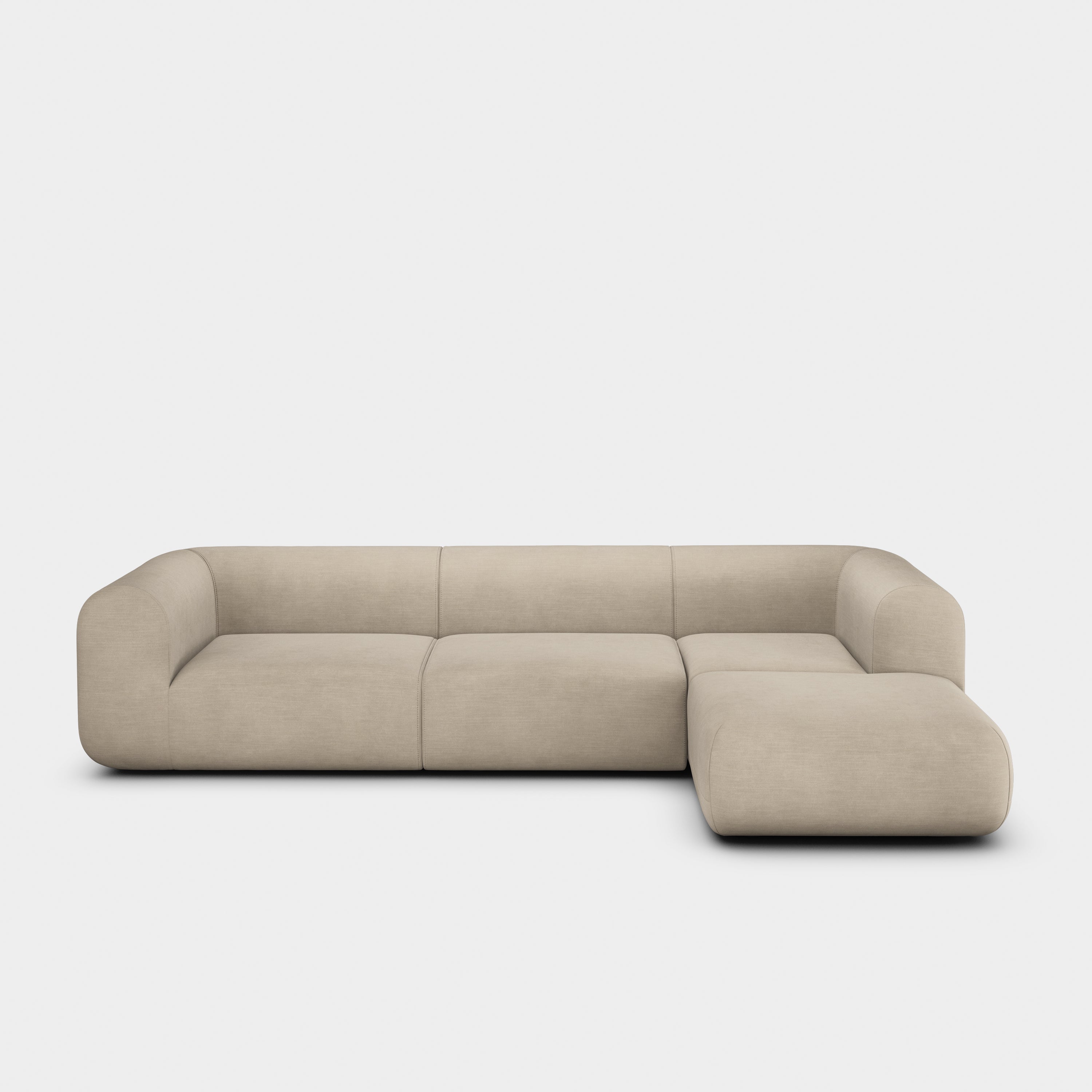 Plump 3-Seater Right Chaise Longue Modular Sofa