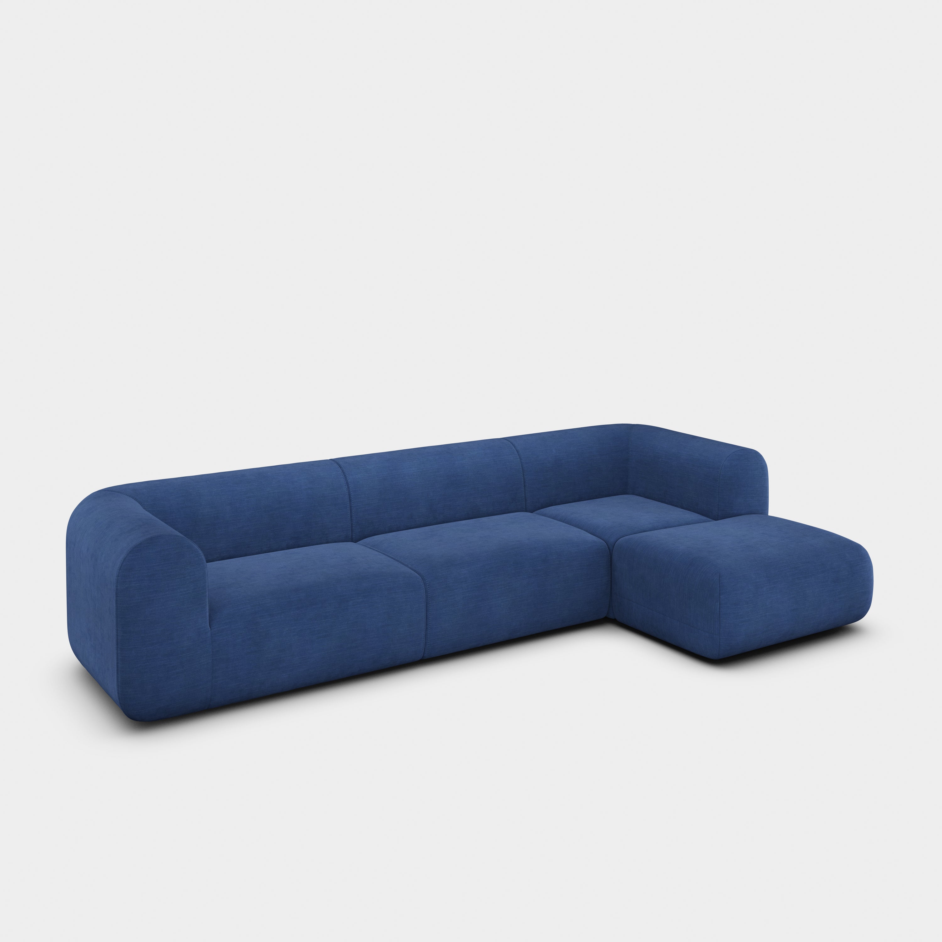Plump 3-Seater Right Chaise Longue Modular Sofa