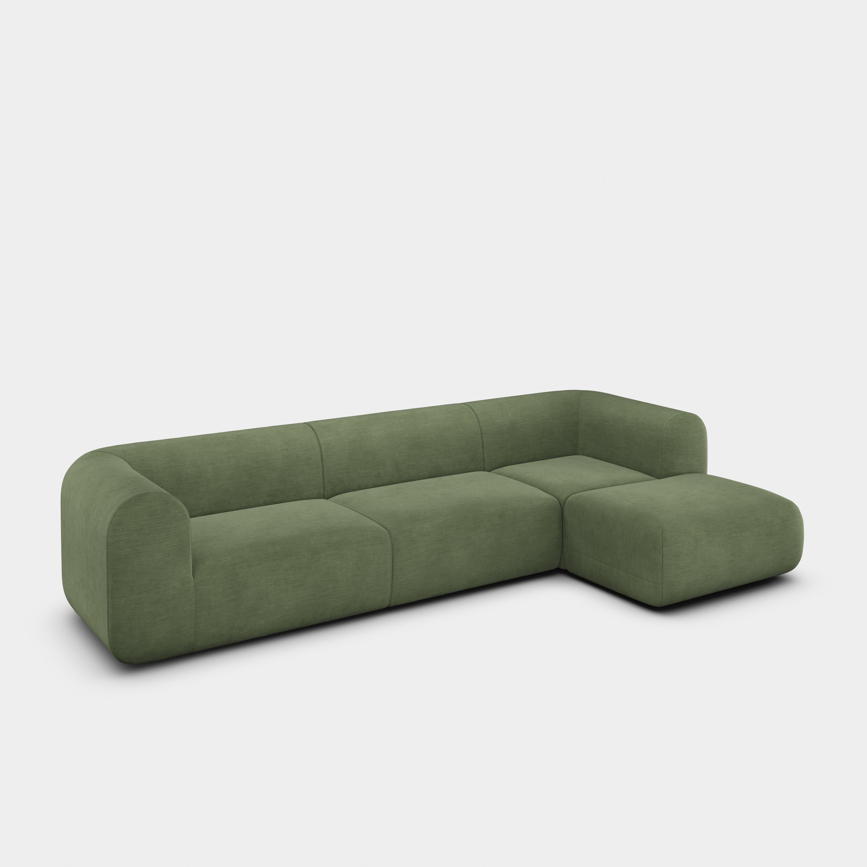 Plump 3-Seater Right Chaise Longue Modular Sofa