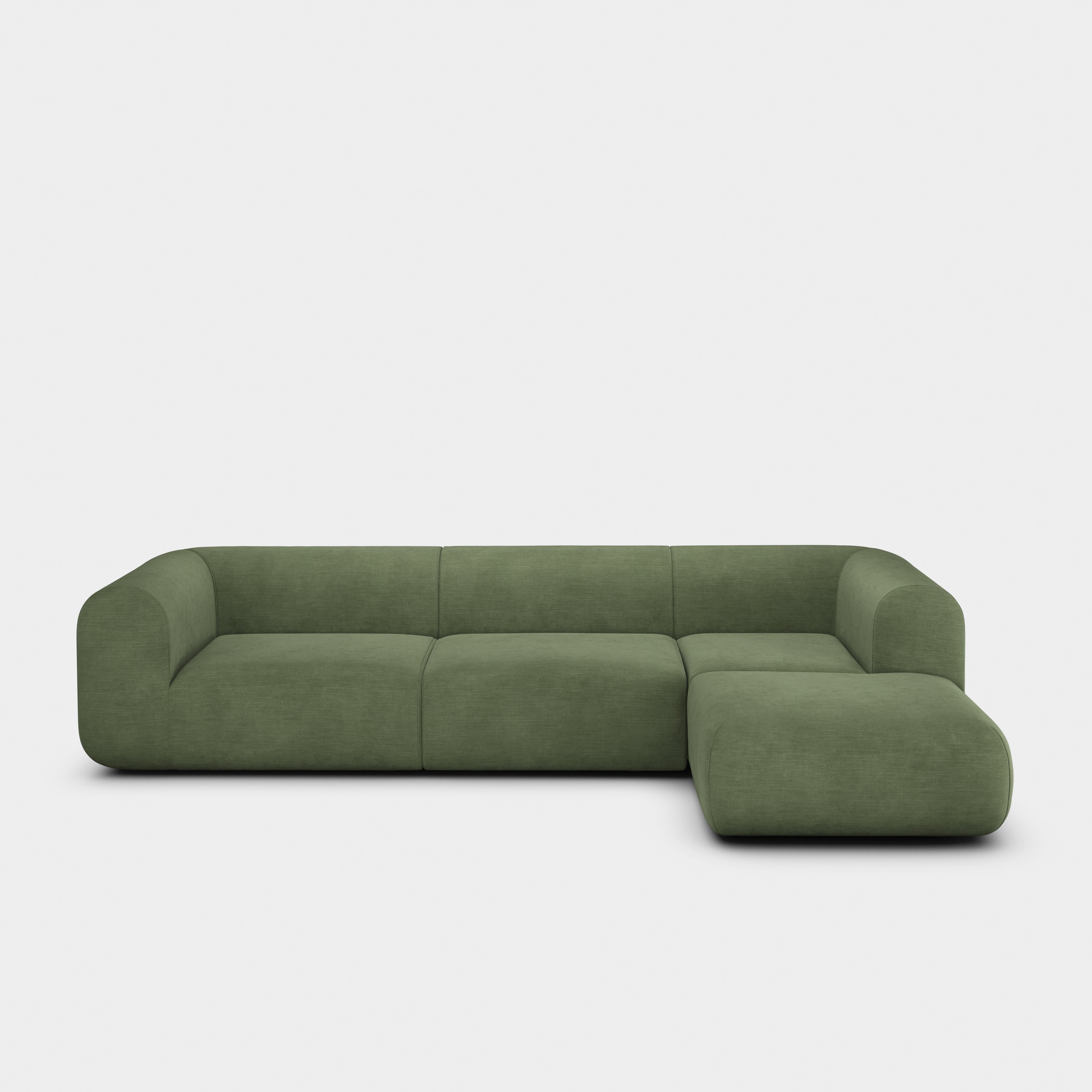 Plump 3-Seater Right Chaise Longue Modular Sofa