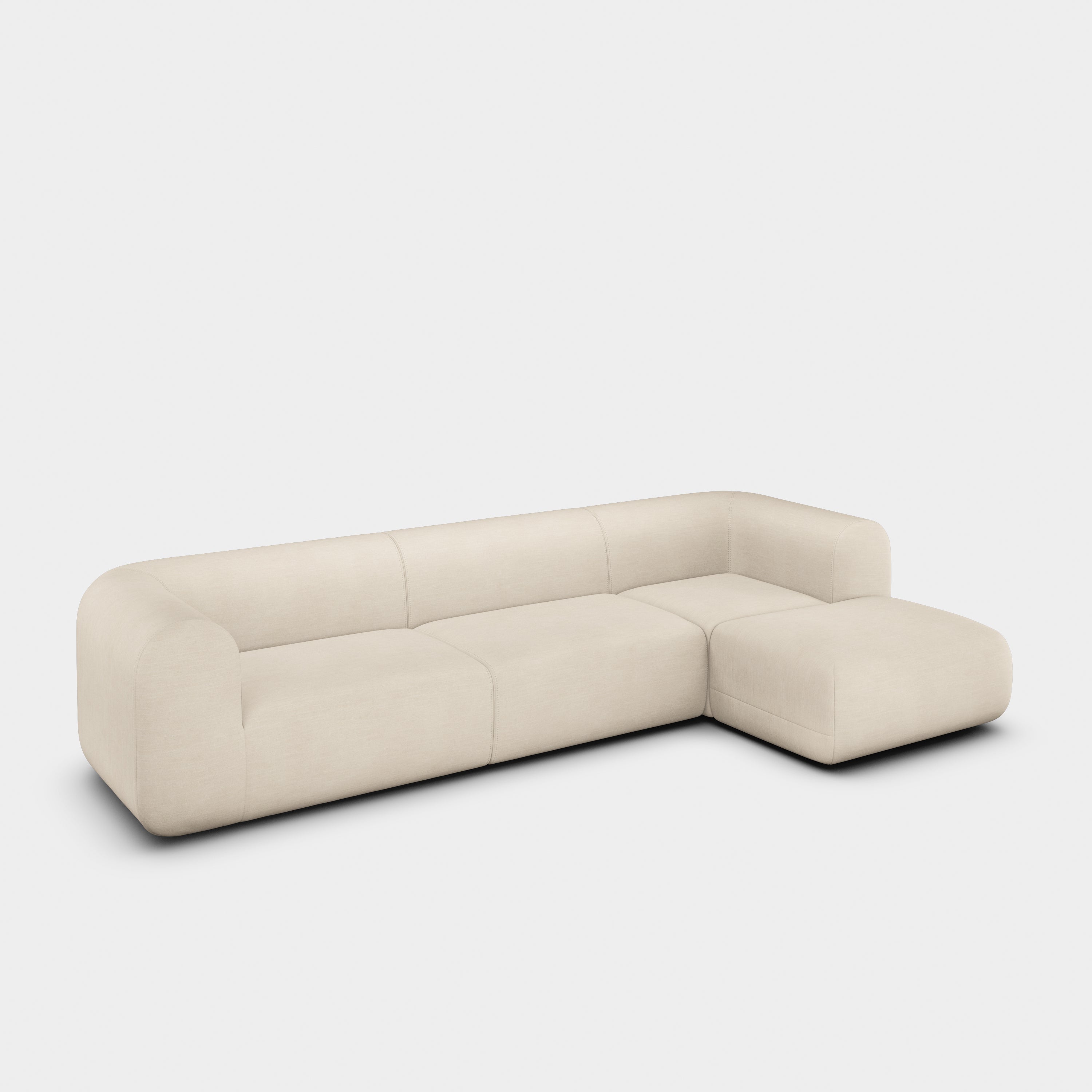 Plump 3-Seater Right Chaise Longue Modular Sofa