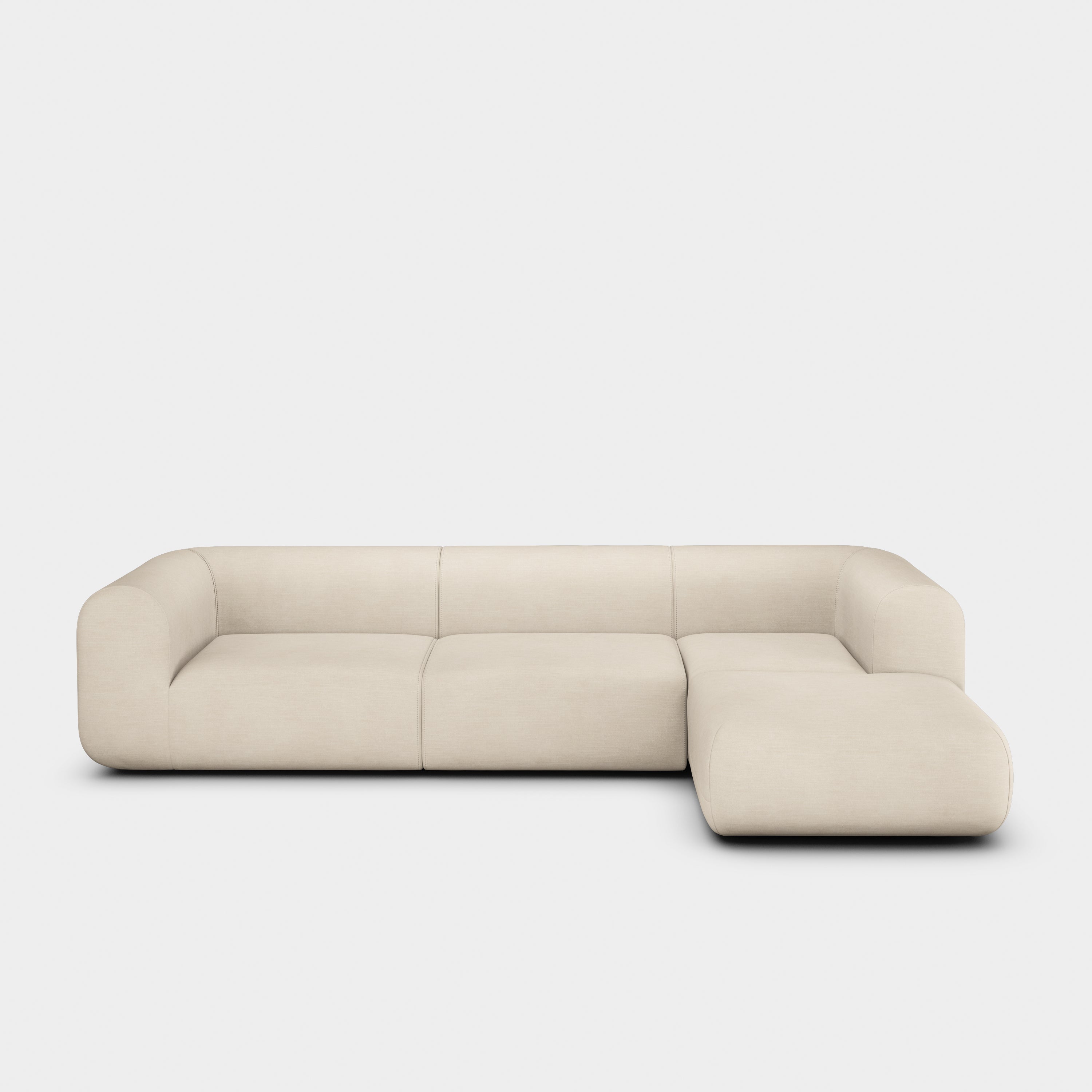 Plump 3-Seater Right Chaise Longue Modular Sofa