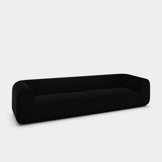 Black Kvadrat Hallingdal 65 Wool Blend / 4-Seater Modular Sofa / Kvadrat Hallingdal 65 - Black (0190)