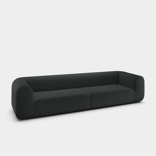 Dark Grey Kvadrat Melange Nap Wool / 4-Seater Modular Sofa / Kvadrat Melange Nap - Dark Grey (0191)