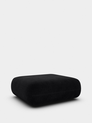 Black Kvadrat Gentle Velvet / Ottoman / Kvadrat Gentle - Black (0193)