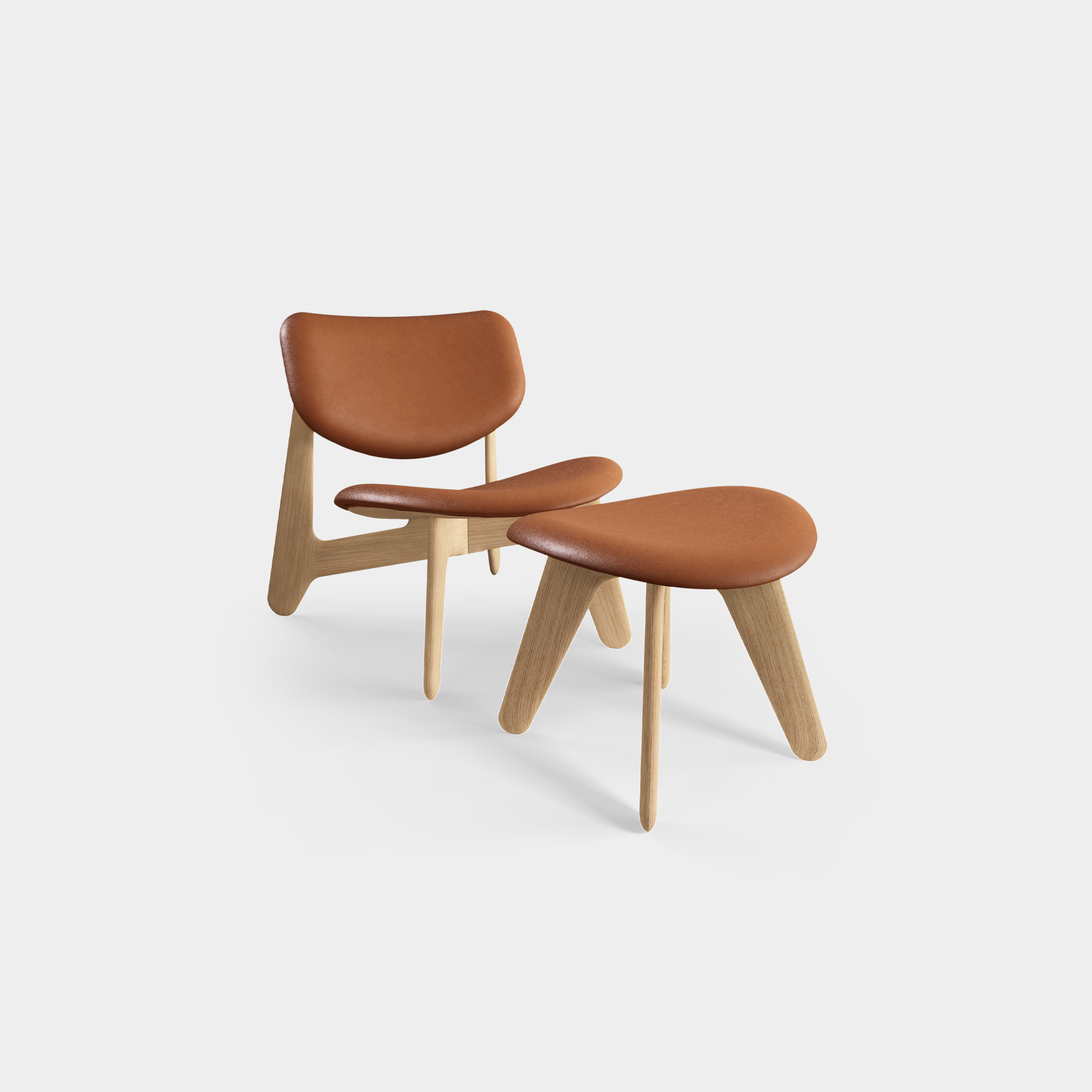 Slab Lounge Chair & Ottoman Set