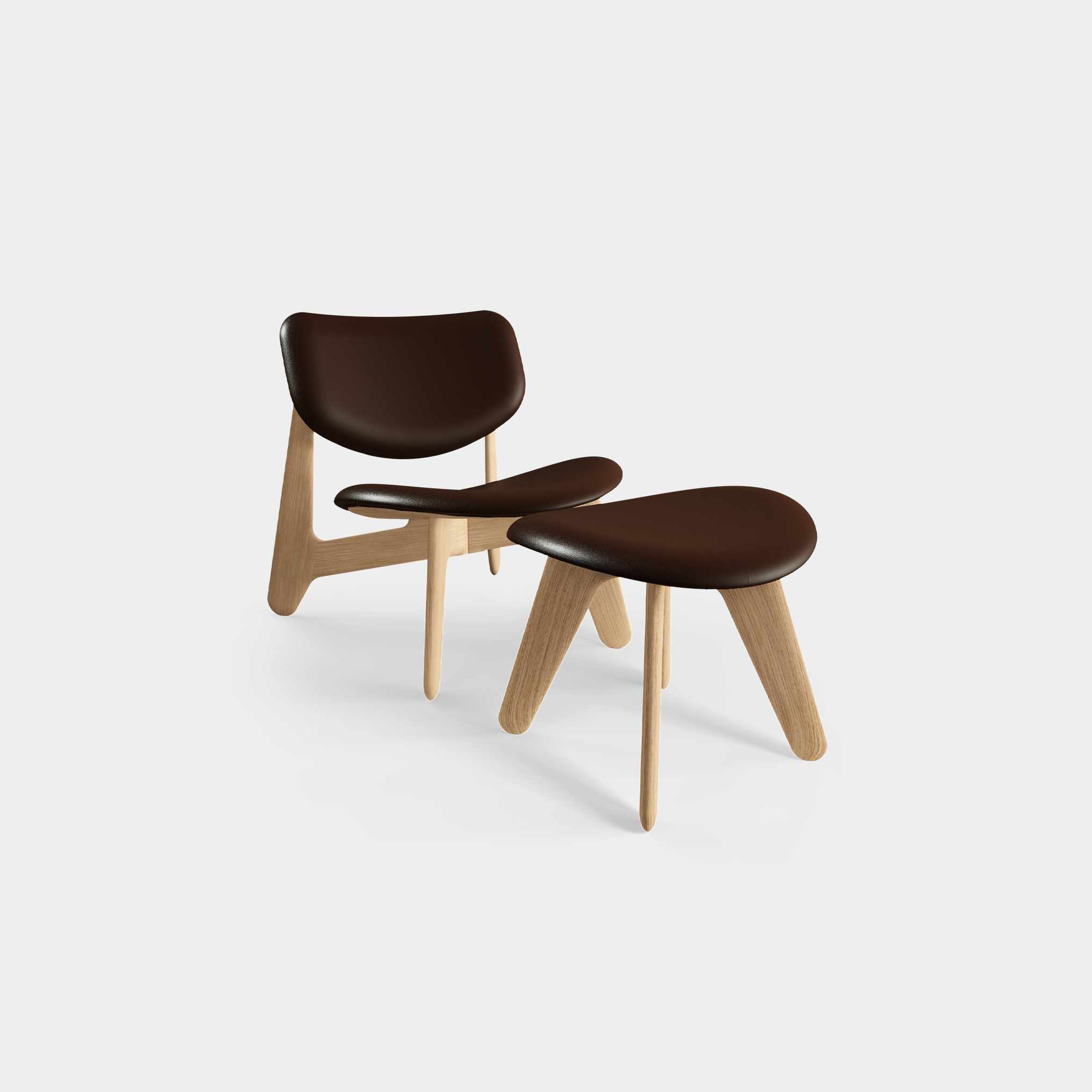 Slab Lounge Chair & Ottoman Set