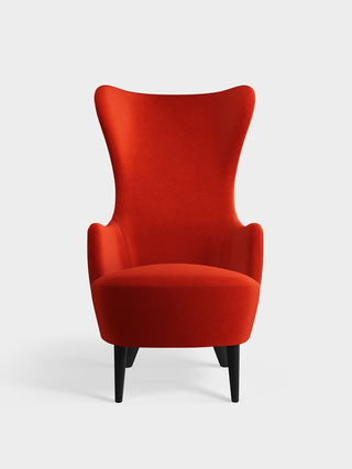 Orange Kvadrat Hallingdal 65 Wool Blend / Chair / Kvadrat Hallingdal 65 - Orange (0600)