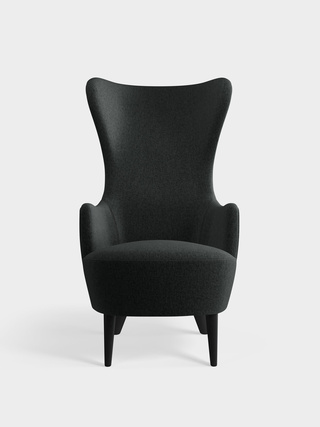 Dark Grey Kvadrat Melange Nap Wool / Chair / Kvadrat Melange Nap - Dark Grey (0191)