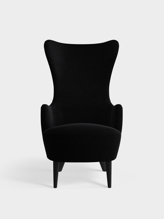 Black Kvadrat Hallingdal 65 Wool Blend / Chair / Kvadrat Hallingdal 65 - Black (0190)
