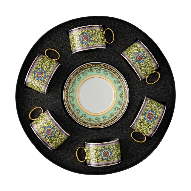 Versace Rosenthal Barocco Mosaic set with 6 tea cups & saucer
