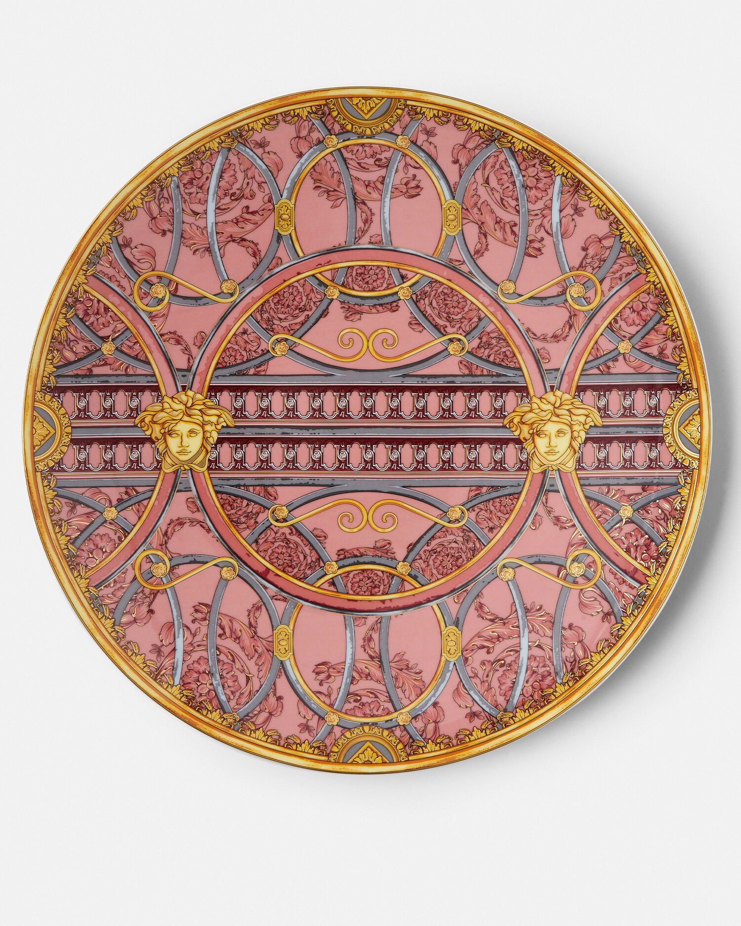 Versace Scala del Palazzo Розовая Сервировочная Тарелка, 33 см