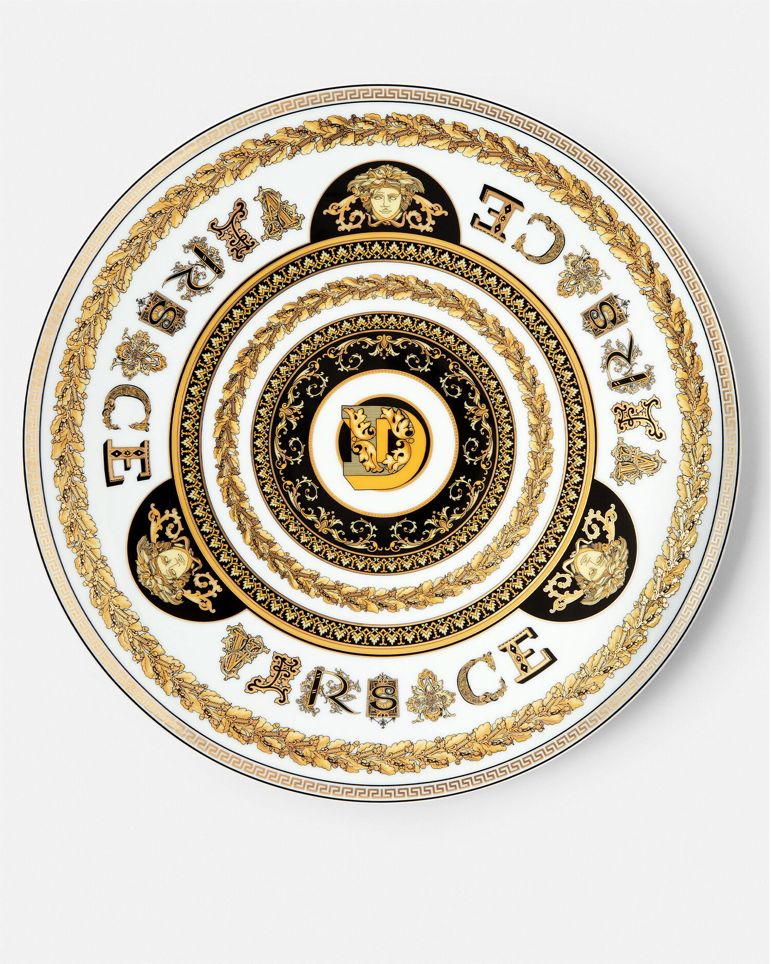 Сервировочная тарелка Virtus Alphabet с буквой "D", фарфор, 33 см