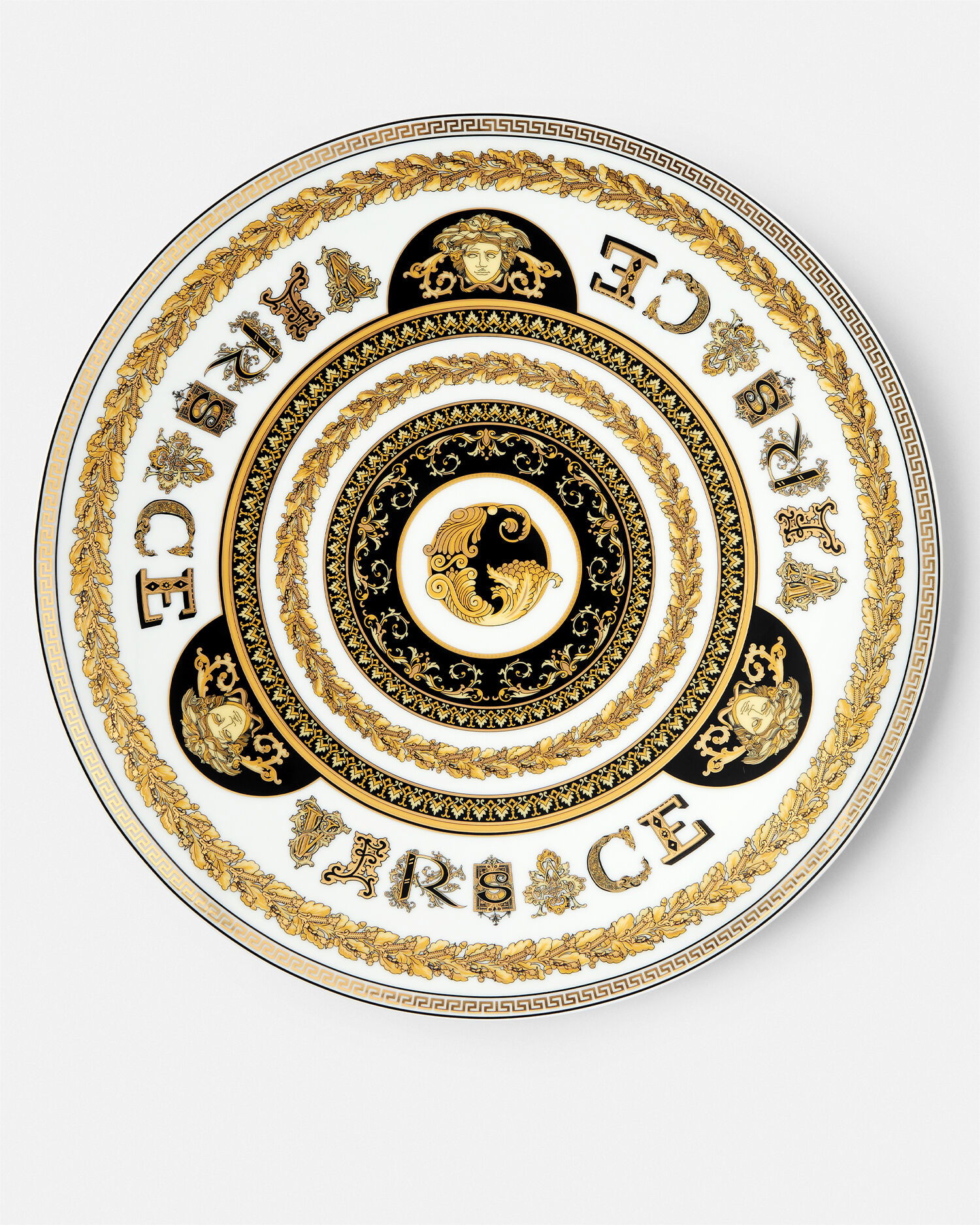 Сервировочная тарелка Versace Virtus Alphabet с буквой G, 33 см