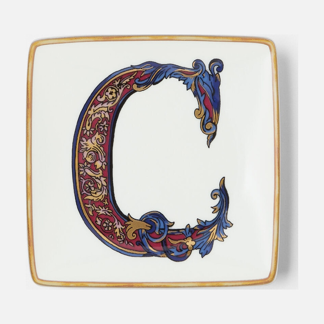 Versace Alphabet C Square Plate 12cm
