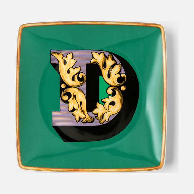 Versace Alphabet Square Plate 'D' 11,5 cm