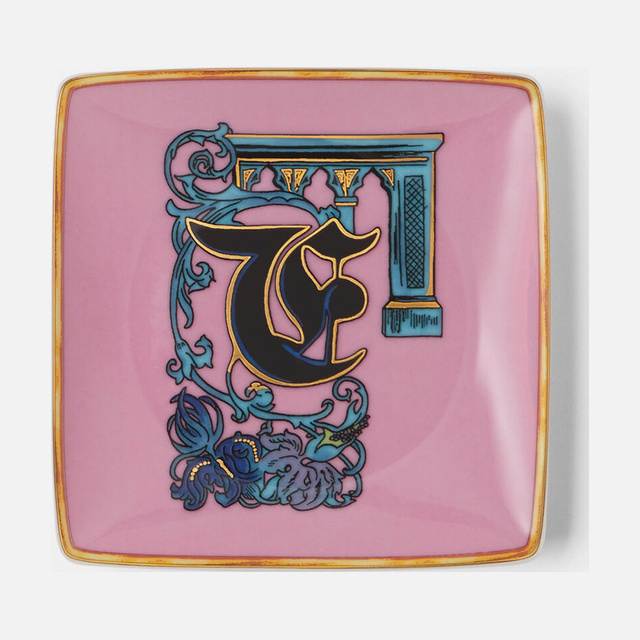 Versace Alphabet F Square Plate 12cm
