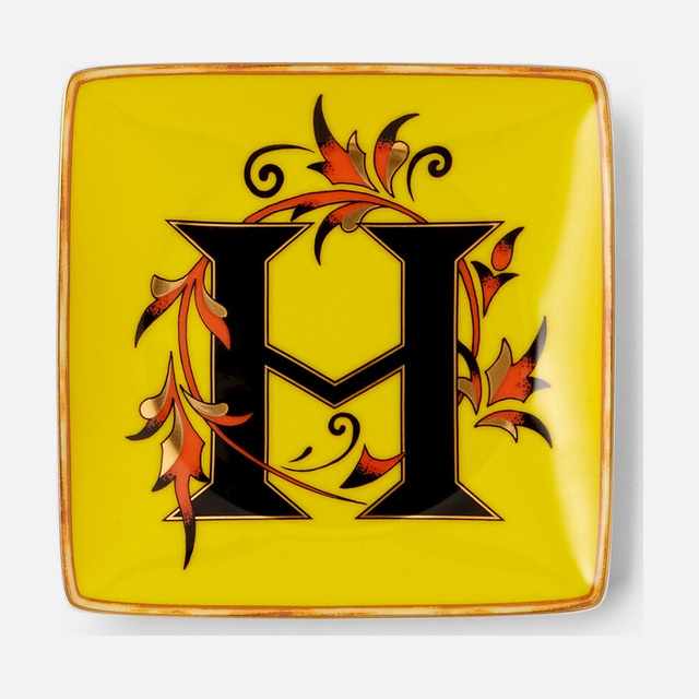 Versace Alphabet H Square Plate 12cm