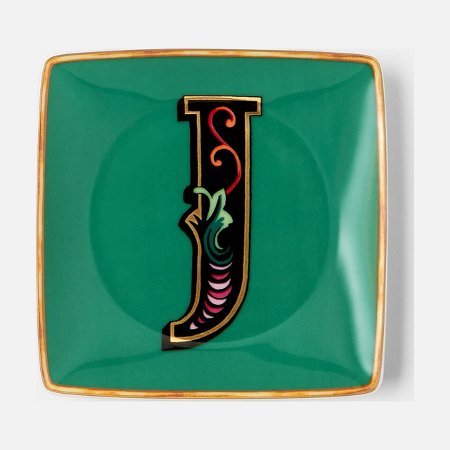 Versace Alphabet J Square Plate 12cm