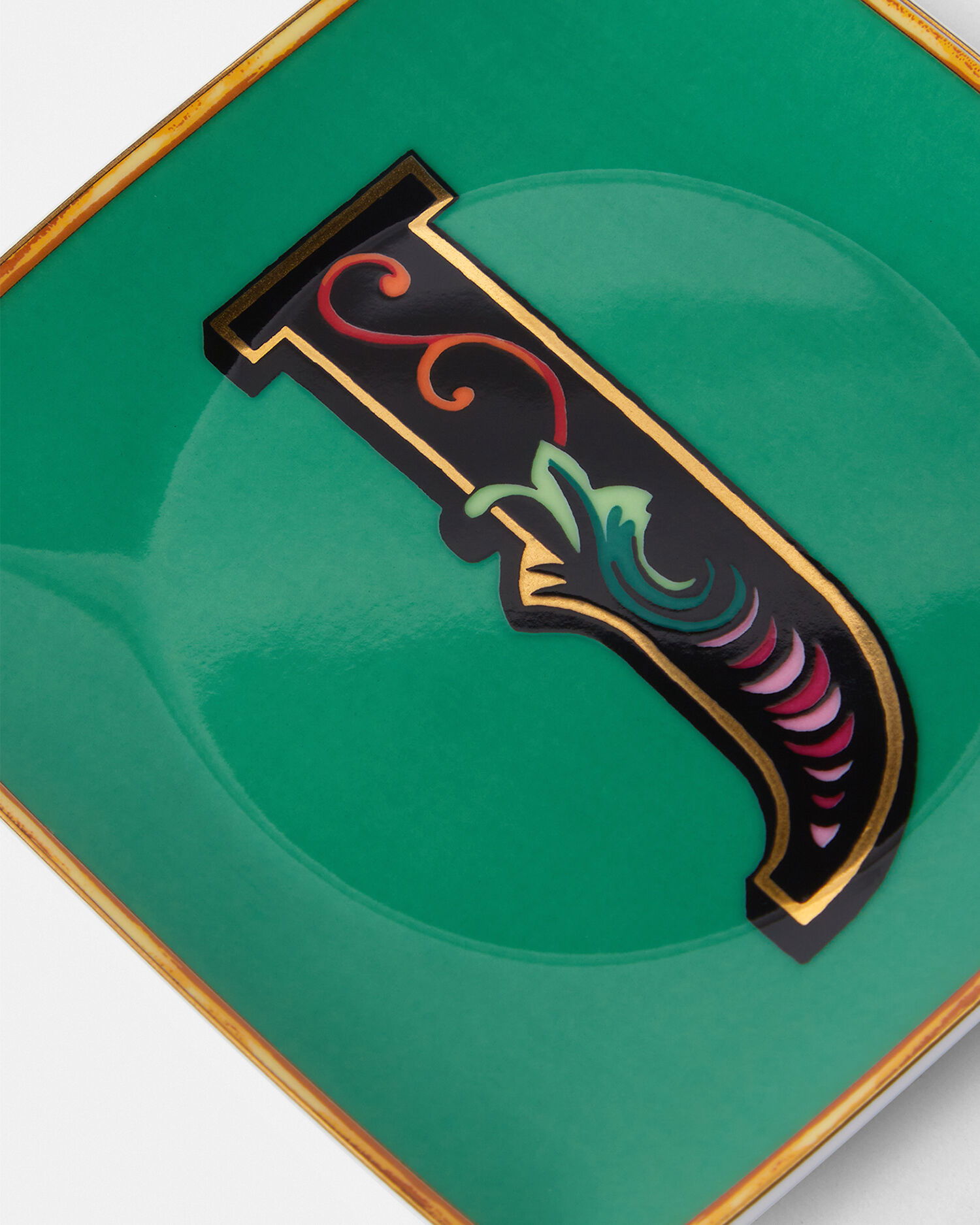 Декоративная квадратная тарелка Versace Alphabet J, 12 см