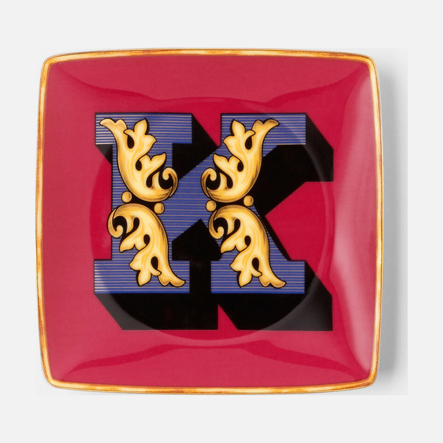 Versace Alphabet K Square Plate 12cm