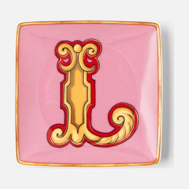 Versace Alphabet L Square Plate 12cm
