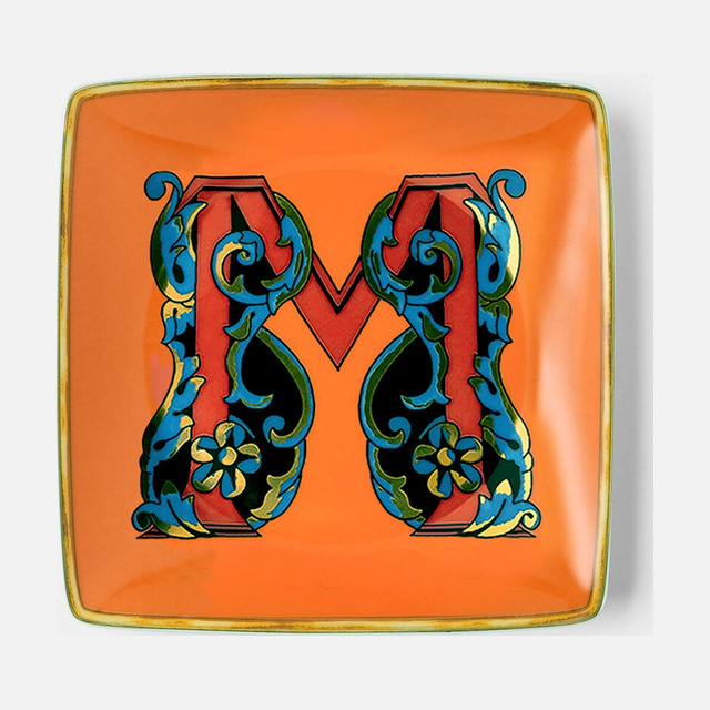 Versace Alphabet Square Plate 'M' 11,5 cm