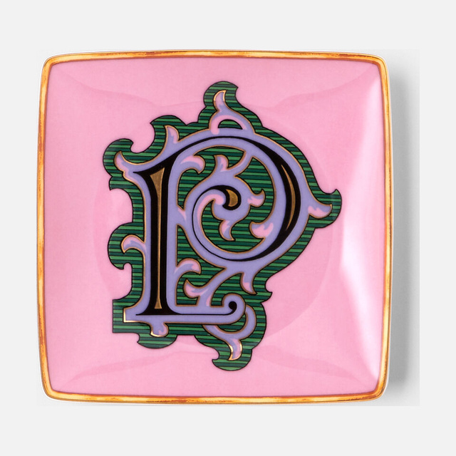 Versace Alphabet P Square Plate 12cm