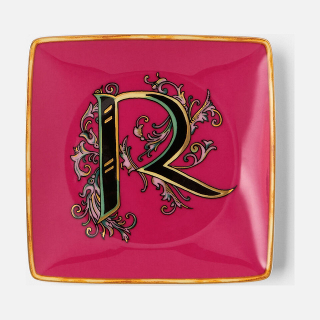 Versace Alphabet R Square Plate 12cm