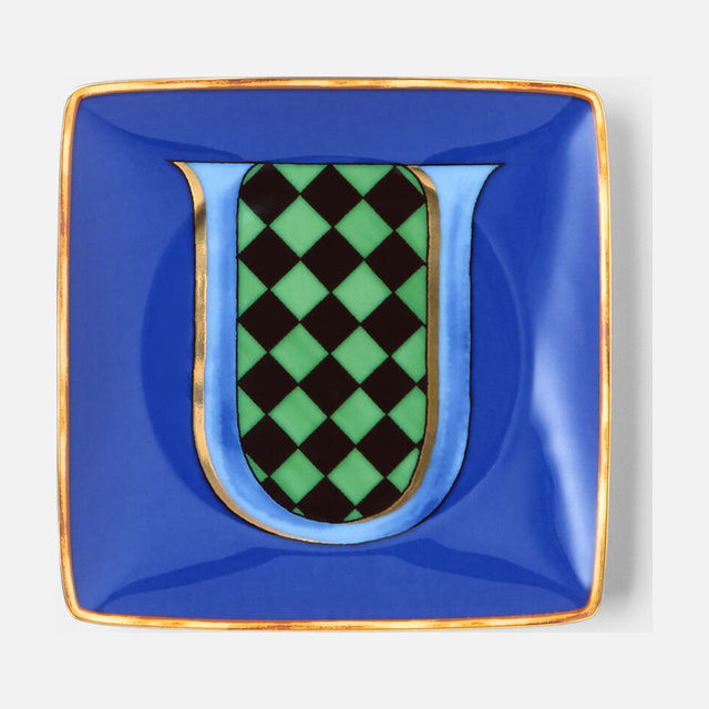 Versace Alphabet U Square Plate 12 cm