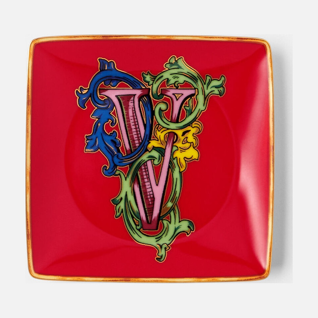 Versace Alphabet V Square Plate 12 cm
