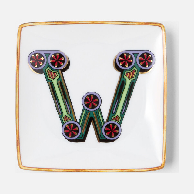 Versace Alphabet W Square Plate 12 cm
