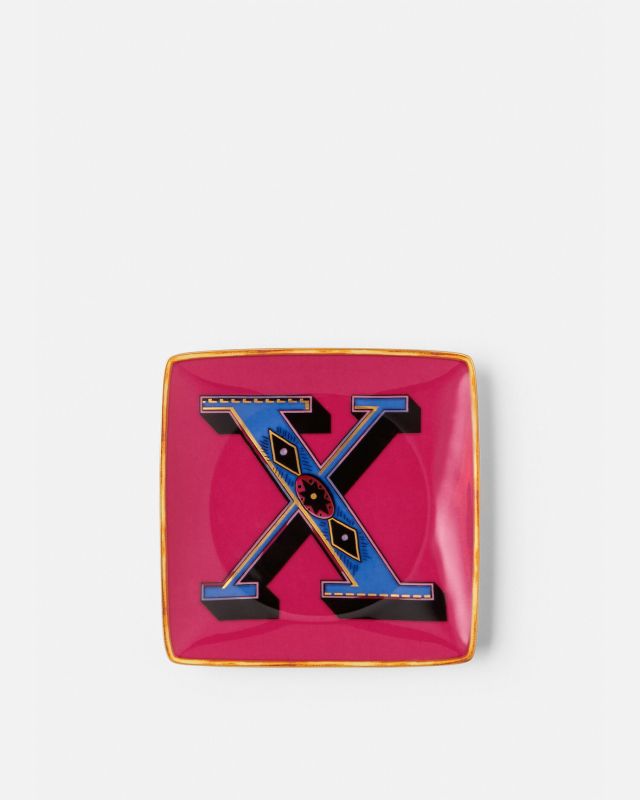 Versace Alphabet X Square Plate 12 cm