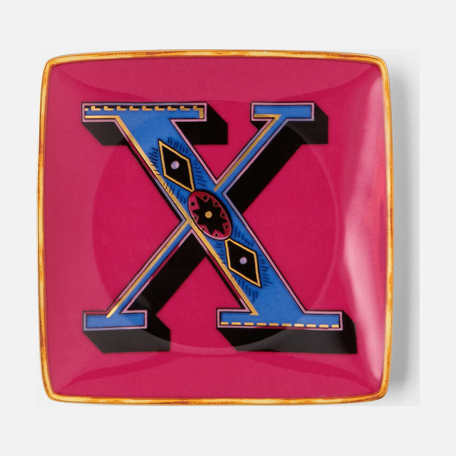 Versace Alphabet X Square Plate 12 cm