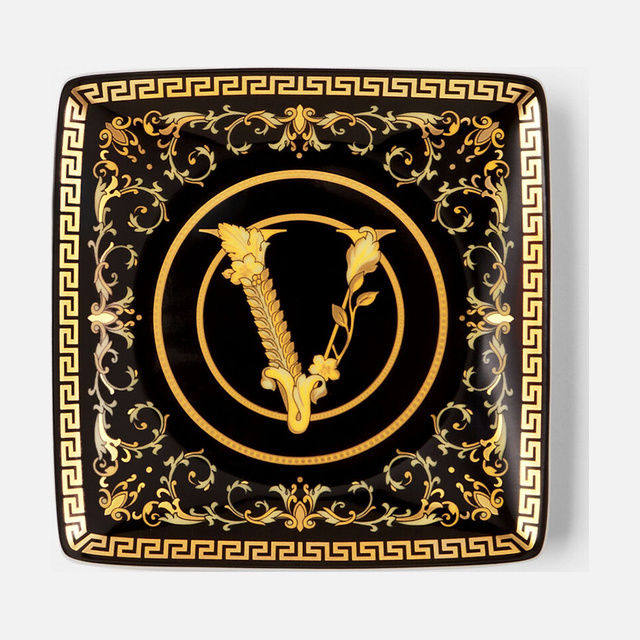 Virtus Gala Square Plate Black 12 cm