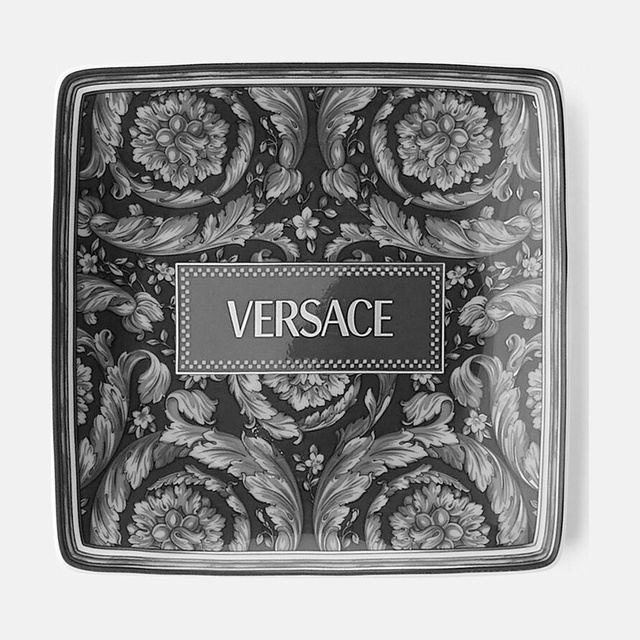 Barocco Square Plate Black 11,5 cm