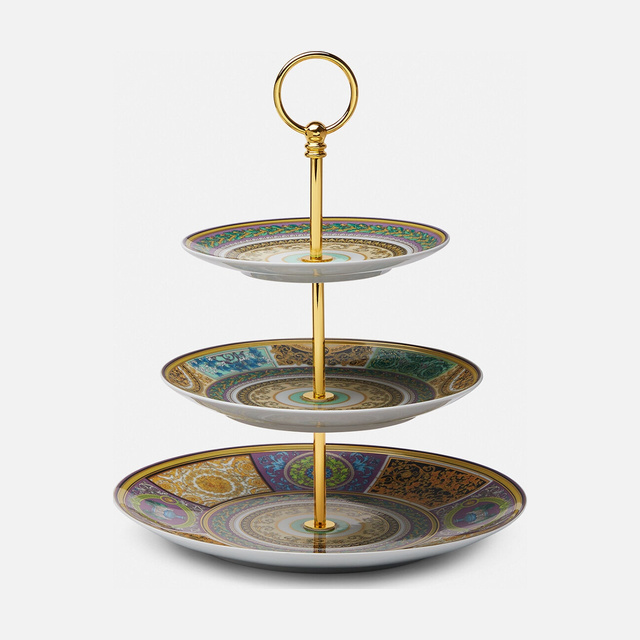 Трехъярусная этажерка Barocco Mosaic из фарфора