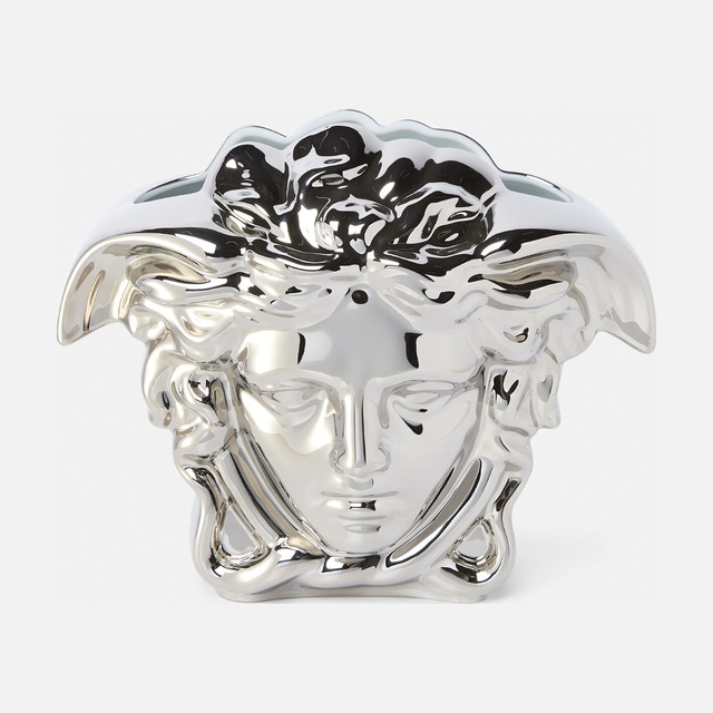 Серебряная фарфоровая ваза Medusa Grande, 30 см