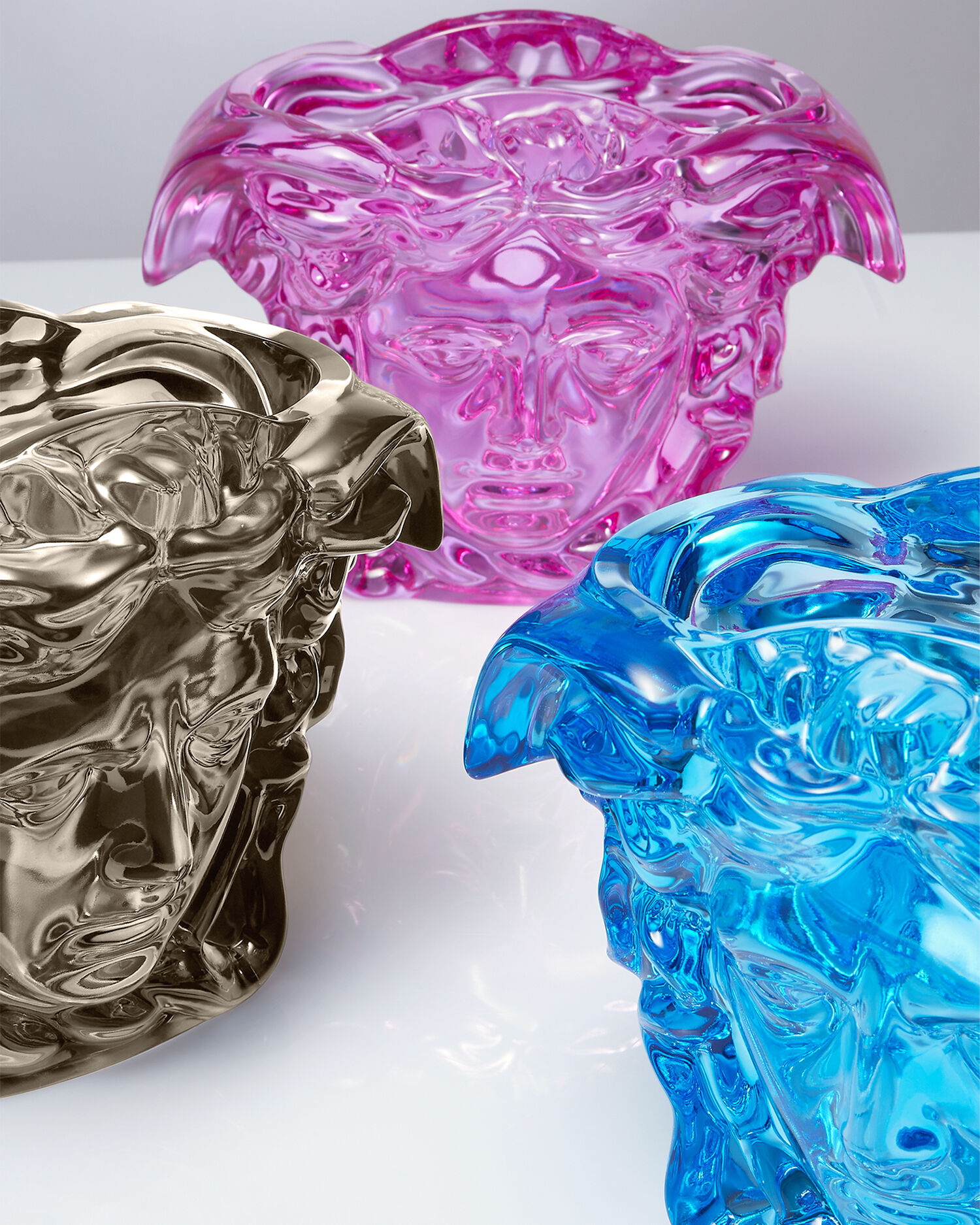 Medusa Grande Crystal Blue Vase 19 cm