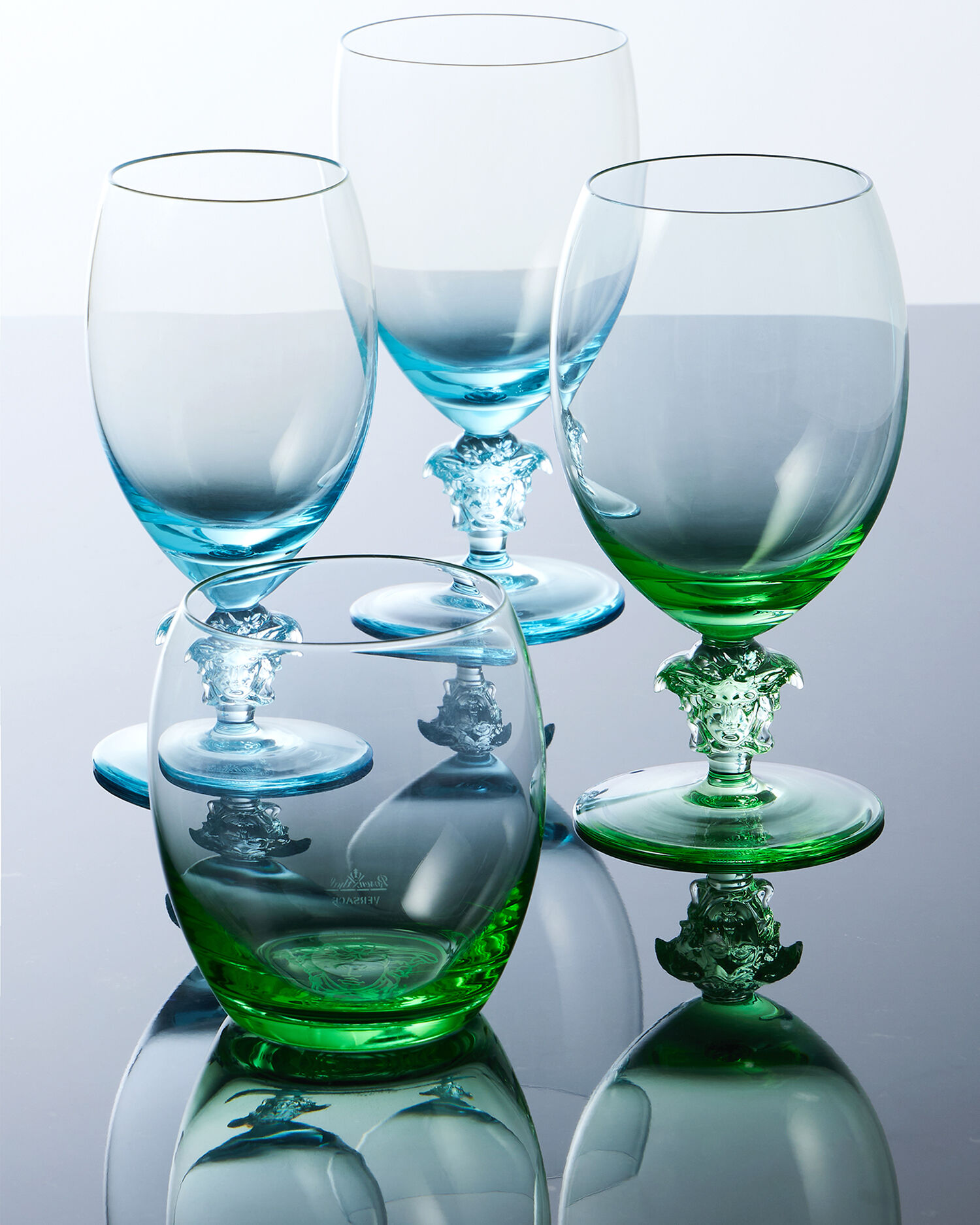 Medusa Lumiére Blue Set 2 Red Wine Goblets